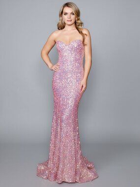 Nina Canacci rose gold sequin dress, size 10, NEW WITH TAGS!